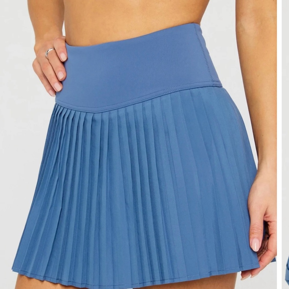 Fabletics Blue Pleated Skater Skirt